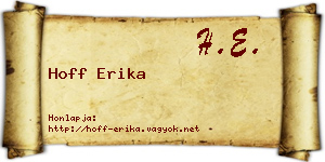 Hoff Erika névjegykártya